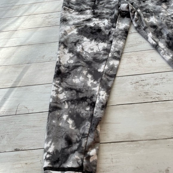 No Comment GREY TIE DYE Fleece-Lined Paperbag-Waist Jogger women’s Pants M boho - Picture 4 of 7